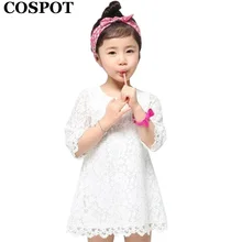 COSPOT/платья для маленьких девочек летнее платье для девочек однотонное белое кружевное платье принцессы для свадьбы, детское платье vestidos, сарафан для детей от 8 до 12 лет, 40