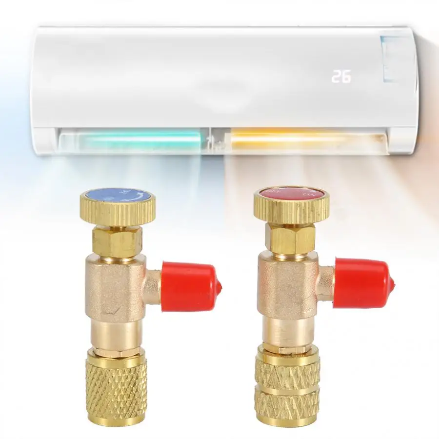 

2pcs Liquid Safety Valve R410A R22 Air Conditioning Refrigerant 1/4 "Safety Adapter High Quality
