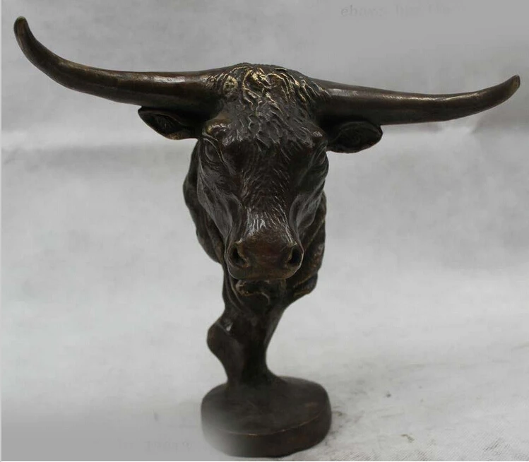 WBY 726 + 11 &quotКитайский Бронзовый Резные Bull Единорог OX Волов Глава 12 Животных Статуя