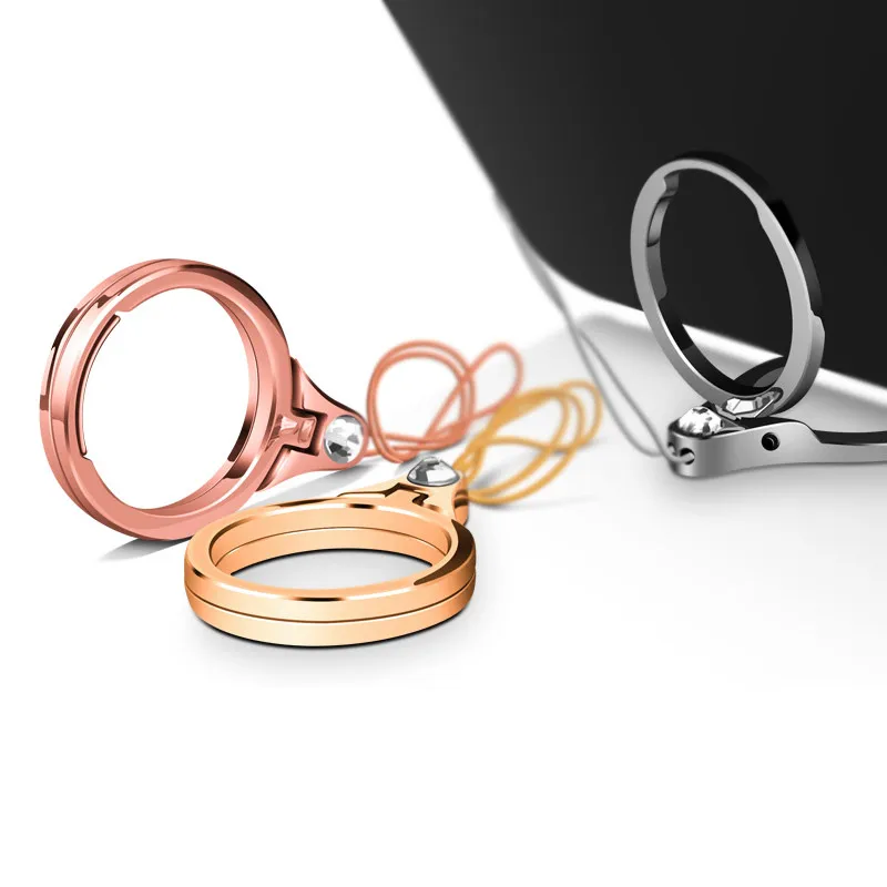 

Cell Phone Holder Universal 2 in 1 Finger Ring Straps Holder For Iphone X 10 8 7 6 5 Luxury Metal Finger Ring Holder Universal