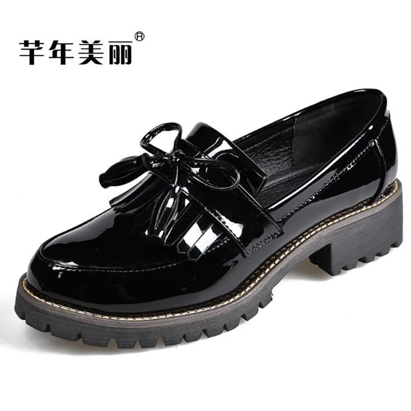 

Plus size women's shoes Tassel female flat shoes Thick bottom Oxford shoes size 33-42 Casual Loafers spring Women Shoe