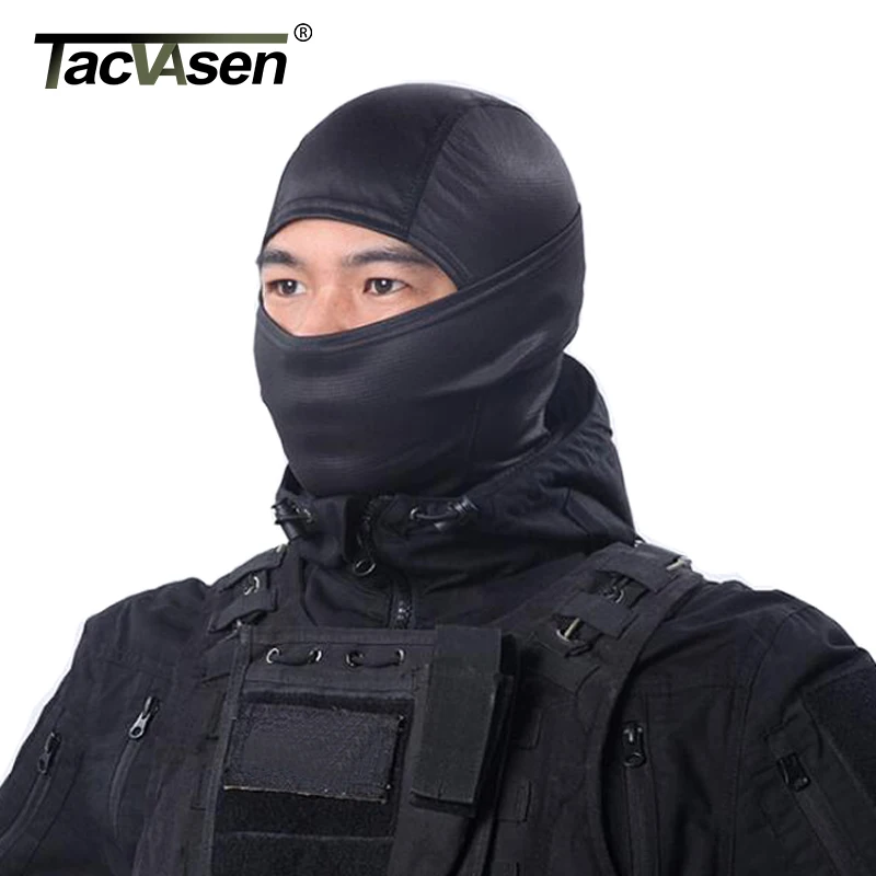Тактическая камуфляжная маска капюшон TACVASEN быстросохнущая на все лицо для охоты