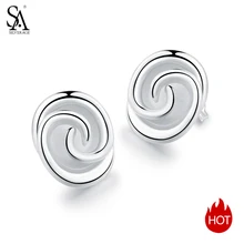 SA SILVERAGE Flower Silver 925 Big Earings Stud Brincos Pendientes 925 Sterling Silver Rose Stud Earrings for Women Fine Jewelry SA SILVERAGE Flower Silver 925 Big Earings Stud Brincos Pendientes 925 Sterling Silver Rose Stud Earrings for Women Fine Jewelry