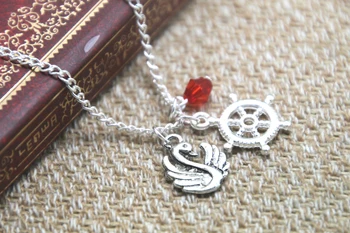 

12pcs/lot Once Upon A Time necklace Captain Swan charm inspired Neckace