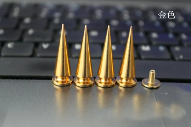 10pcs 10*26mm Multiple Color Fashion Bullet Spikes And Studs For Clothes Punk Cone Thorn Garment Rivets For Leather