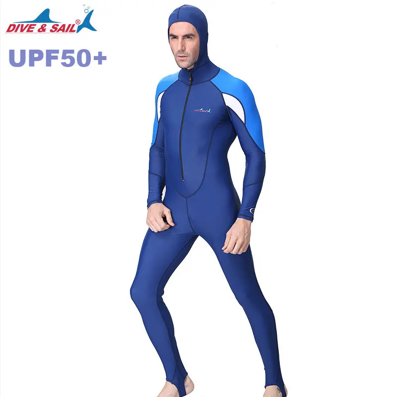 Купальник для всего тела, костюм Stinger с защитой от ультрафиолета UPF50+, для дайвинга, с капюшоном, базовый слой, гидрокостюм для мужчин и женщин, купальный костюм - Цвет: LS-715-2