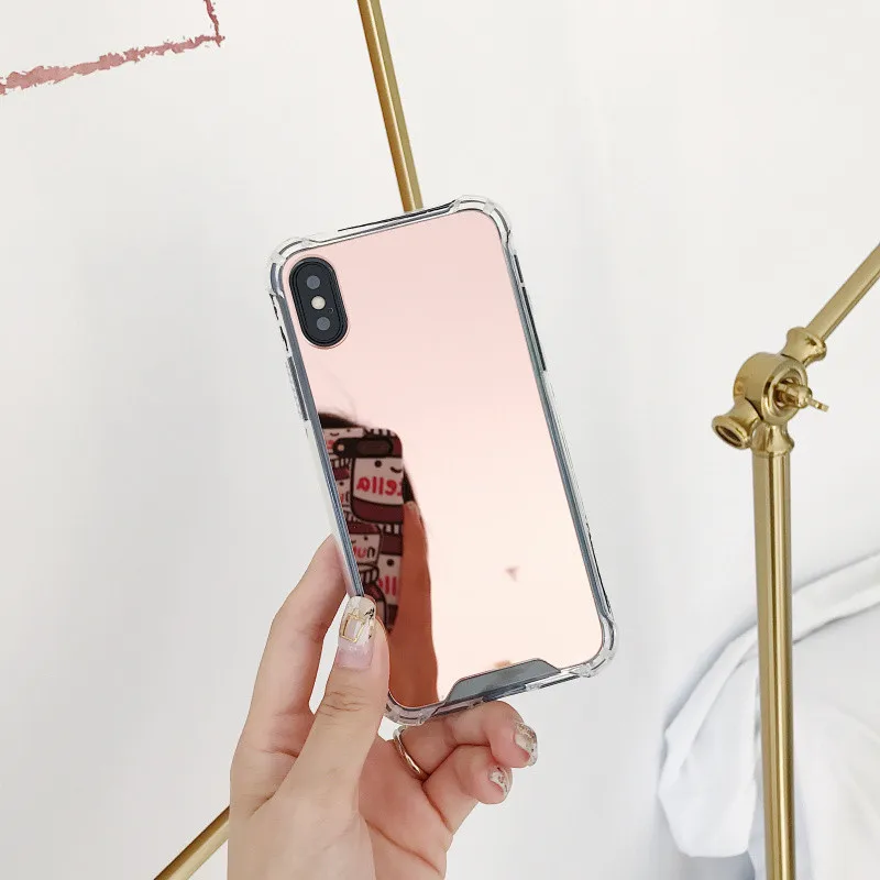 Зеркальный чехол для телефона для iPhone 7 8 6S 6 Plus X XR XS Max Милый Мягкий противоударный чехол для samsung Note 9 8 S8 S9 S10E Plus чехол Caqa