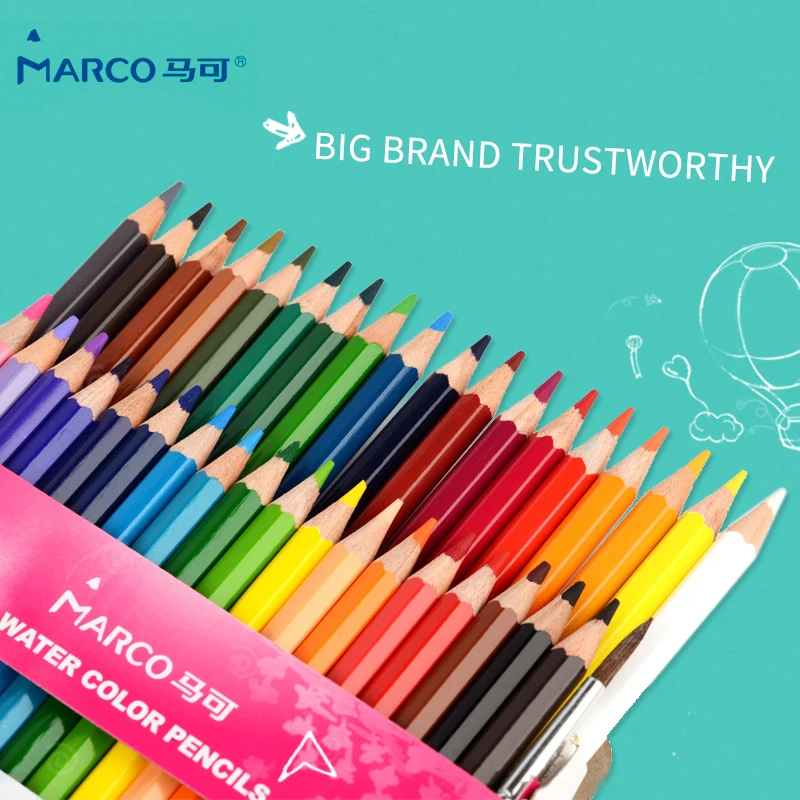 

Marco Wooden Colored Pencils 12/24/36 Colors Watercolor Color Pencil For Kid Sketch Set Soluble Pastel Drawing Pencil Stationery