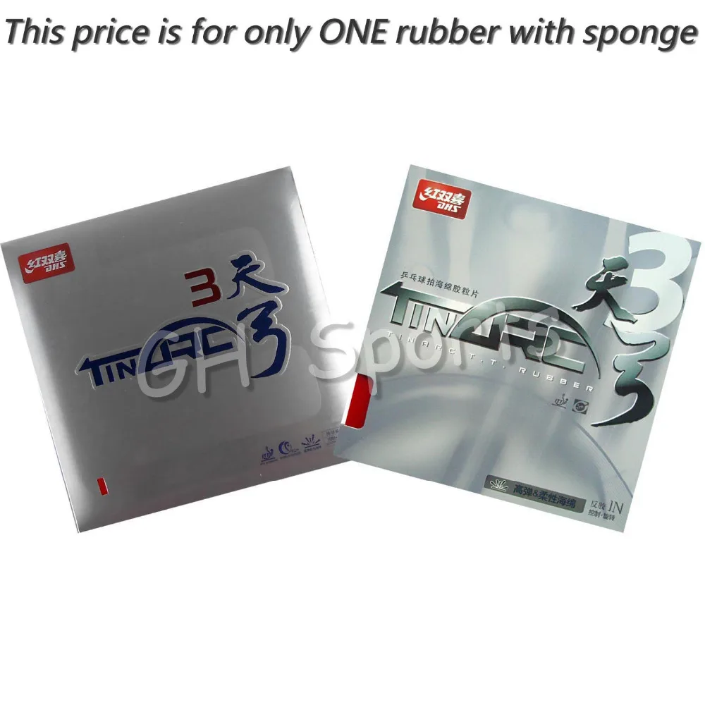 

DHS TinArc 3 Pips-in Table Tennis PingPong Rubber With high elastic Sponge for a racket indoor sports racquet sports