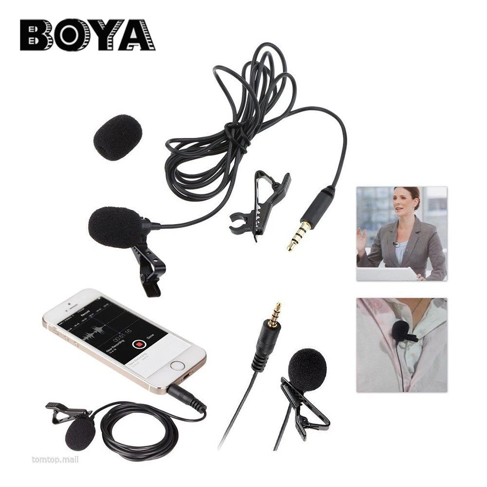 

BOYA BY-LM10 Smartphone Omnidirectional Lavalier Microphone Phone Audio Video Recording for iPhone 6 6s 5 Sumsang S6 S5 S4 HTC
