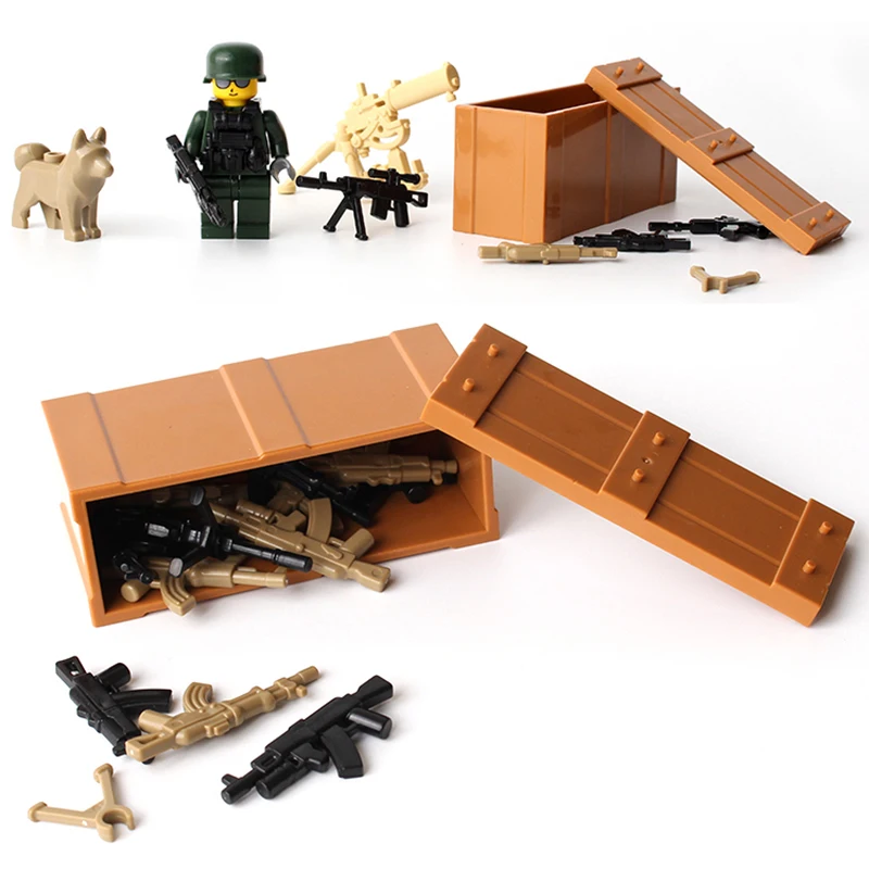 Military Swat Team Guns Weapon Pack Building Blocks City Police Soldiers Figure WW2 LegoINGlys Military Army Builder Series Toys