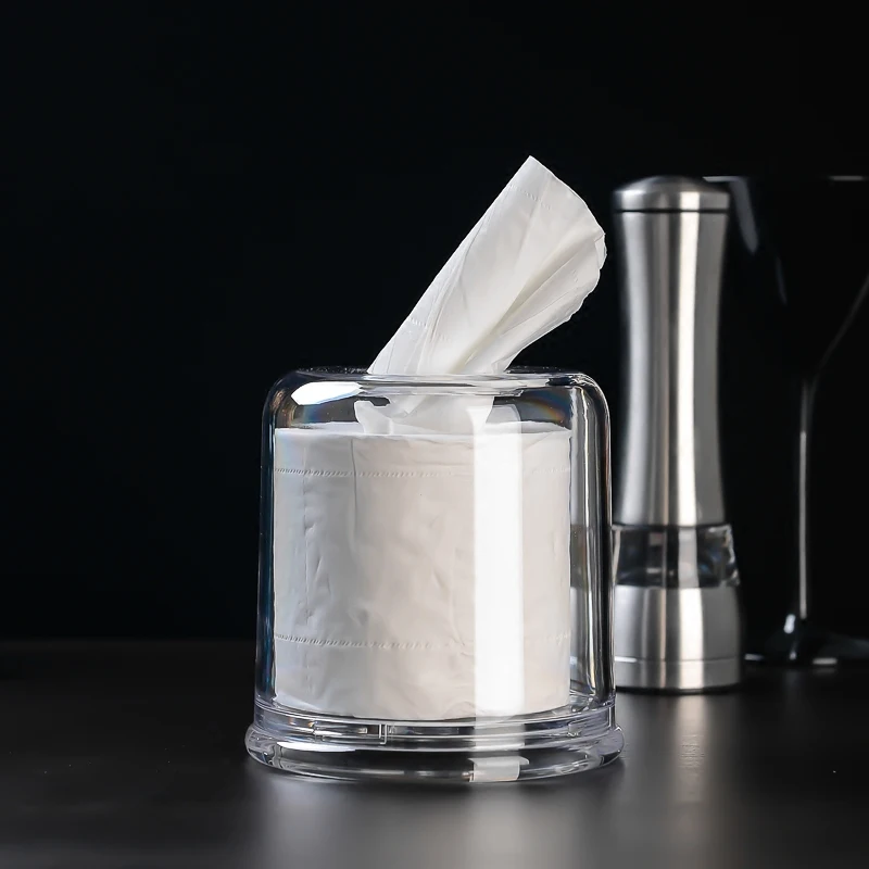 

Round Transparent Tissue Box Acrylic Plexiglass Tissue Boxes