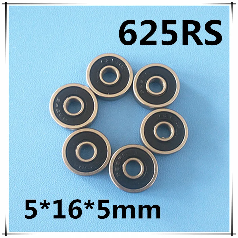 

625RS bearing 15pcs rubber Sealed Miniature Mini Bearing free shipping 625 625RS 5*16*5 mm chrome steel deep groove bearing