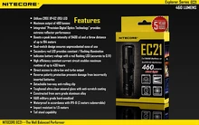 Nitecore EC21 Waterproof 460lm 7 modes XP-G2(R5) Led light lamp 18650 CR123 torch Flashlight With Red Light+holster+o-rings Nitecore EC21 Waterproof 460lm 7 modes XP-G2(R5) Led light lamp 18650 CR123 torch Flashlight With Red Light+holster+o-rings
