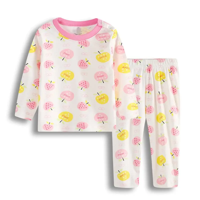 2018 Autumn Winter Newborn Baby Boys Girls Clothing-Set Cotton Kids Flowers Fish Airplane Princess Car Pajamas clothes suit (9)