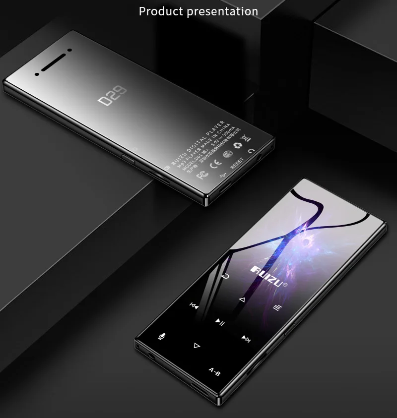 Оригинальный новый металлический Bluetooth MP4 плеер ruizu d29 Портативный HiFi музыкальный