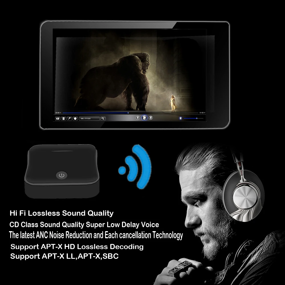Bluetooth 5.0 Wireless Audio Adapter 2 In 1 Wireless Transmitter TV Receiver Digital Optical Toslink/SPDIF With CSR8675 APTX-HD
