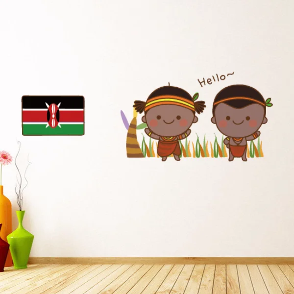 Kenya Illustration For Sketch Fashion Wedding Decor Vinyl Waterproof