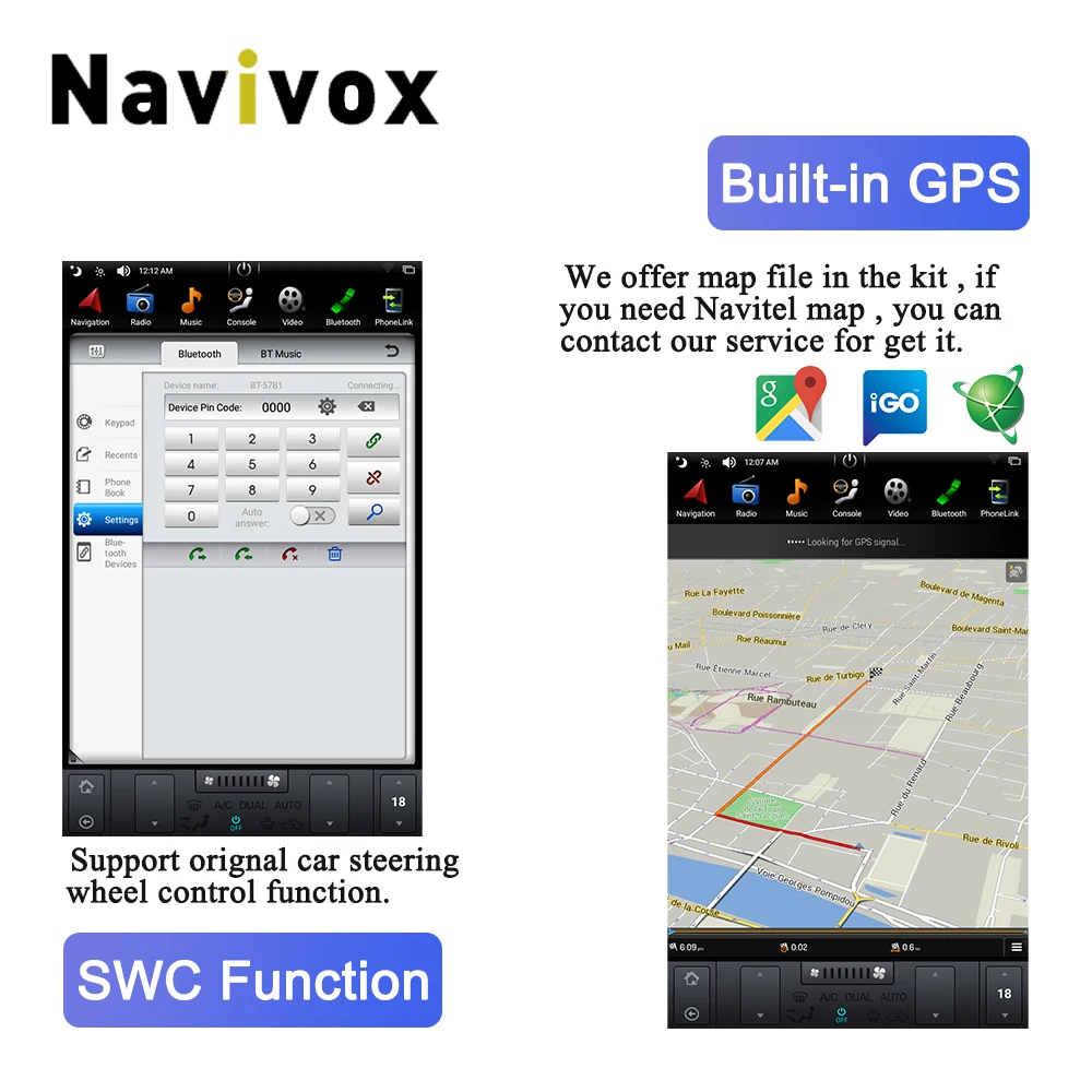Top Navivox PX3 2G+32G Android 7.1 Vertical Screen Car Multimedia Player For Chevrolet Cruze 2009-2015 Navigation Stereo GPS Radio 4