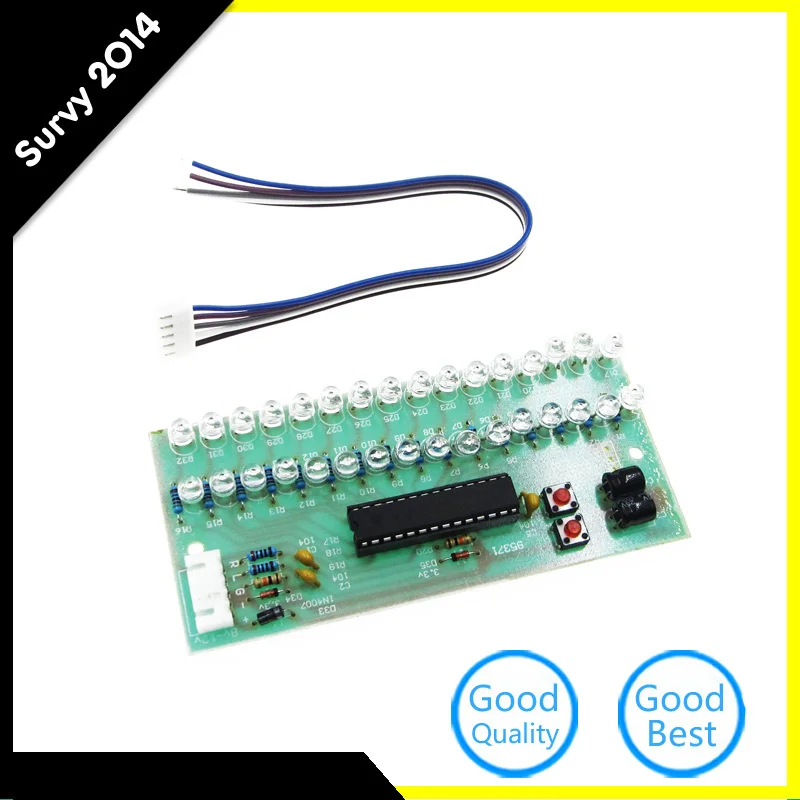 

16 LED Dual Channel Signal MCU Adjustable Display Pattern LED VU Meter LED Level Indicator Audio Music Equalize Module DC 6V 12V