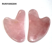 Rosa natural quartzo gua sha placa rosa jade pedra corpo facial olho raspagem placa acupuntura massagem relaxamento cuidados de saúde