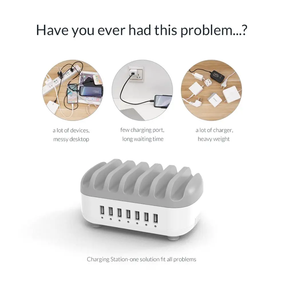 ORICO 7 Port USB Charging Station Dock with Free 7
