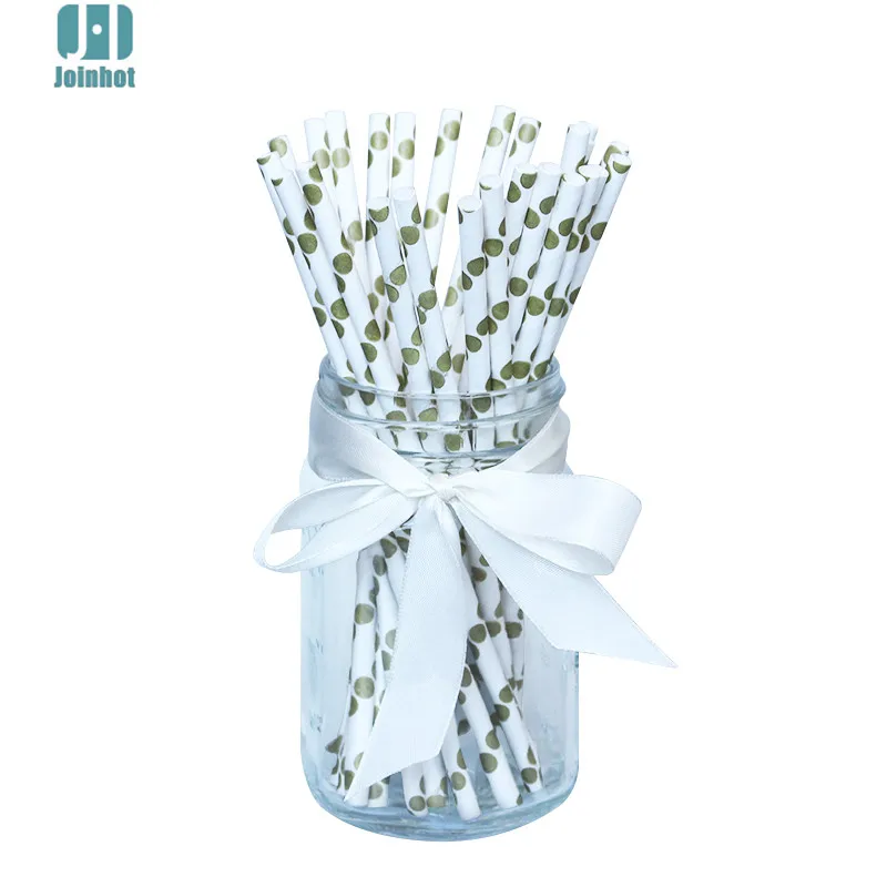 Перевозка груза падения 100 шт./лот золотую бумажную питьевые соломинки питьевой