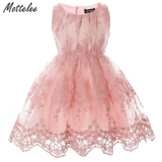 US $11.18 Girls Lace Dress Elegant Children Wedding Party Gown Pageant Baby Dresses Kids Flower Frock Princes