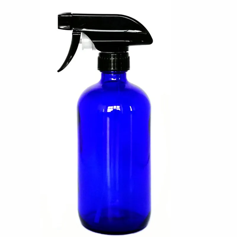 

16oz 500ml Cobalt Blue Glass Boston Round Spray BottlesEmpty Refillable Bottle for Essential Oil Blends, DIY Cleaning