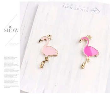 

Wholesale 30pcs/lot 17*28mm Flamingo 2 colors handmade Alloy Pendant necklaces bracelet DIY Fashion Jewelry Accessories