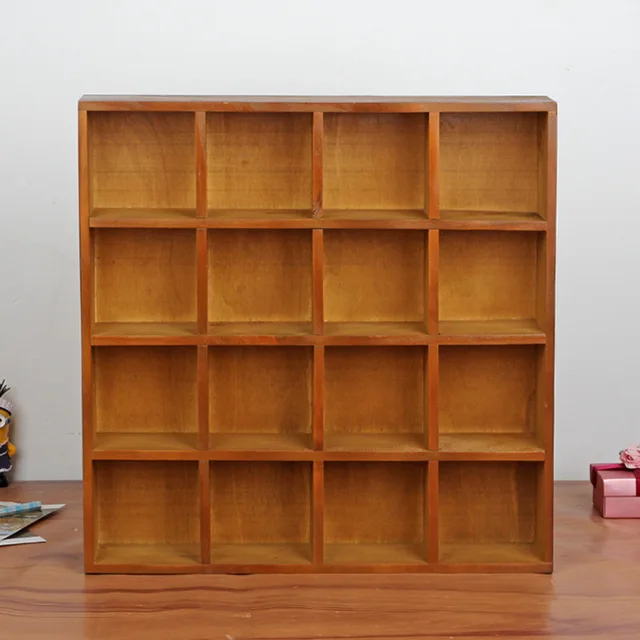 Wooden Boxes Vintage Retro Look Wall Mounted Square Wood Display Shelf