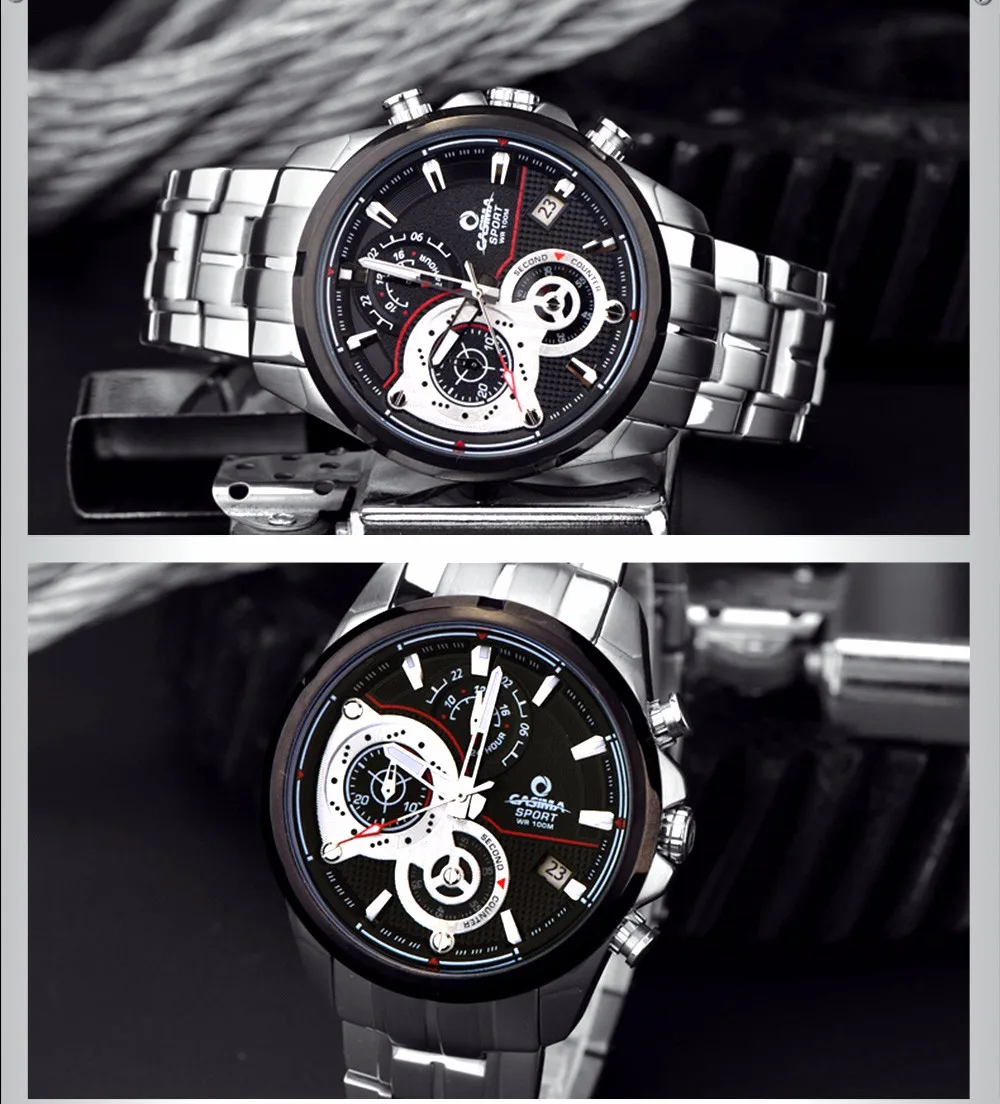 Reloj Hombre тепловой люксовый бренд CASIMA мужские часы Военный Спортивный ремешок из нержавеющей стали Кварцевые часы мужские часы Montre Homme