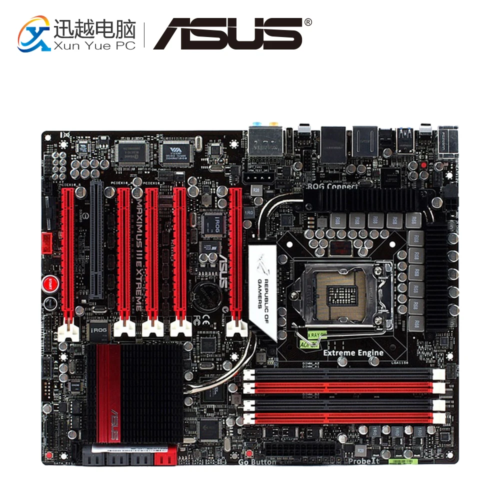 

Asus Maximus III Extreme Desktop Motherboard M3E P55 LGA 1156 i3 i5 i7 DDR3 16G SATA3 USB3.0 ATX