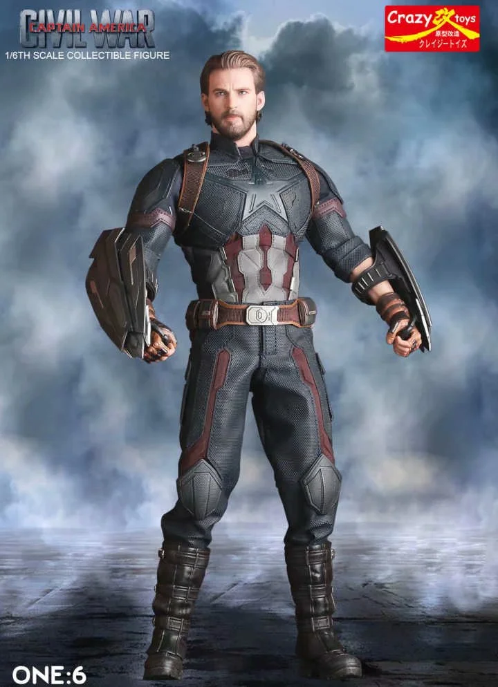 Loucos Brinquedos Marvel Avengers Capitão América Estátua Pvc Action Figure Collectible Modelo Toy 28cm 4 Figuras de ação