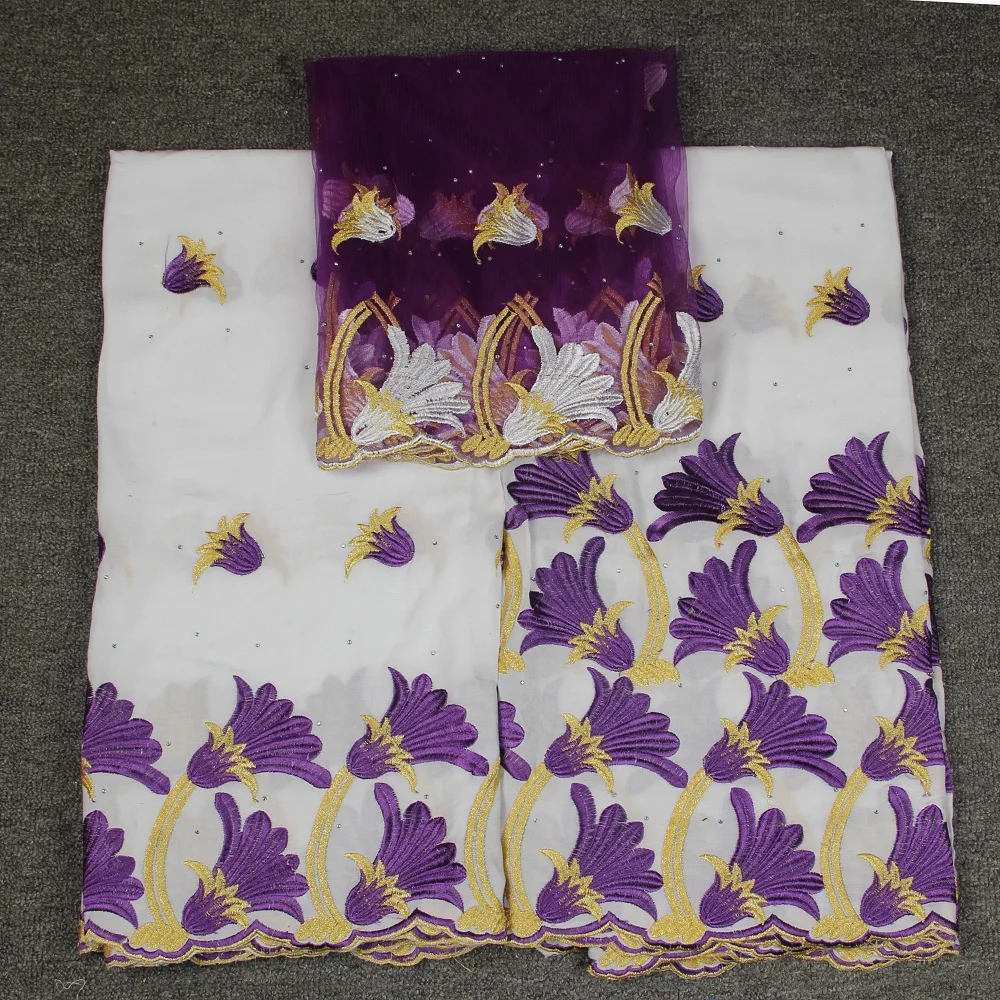 Tissu africain brode coton швейцарское кружево хлопок ткань цветы вышивка с камнями 5 + 2yds