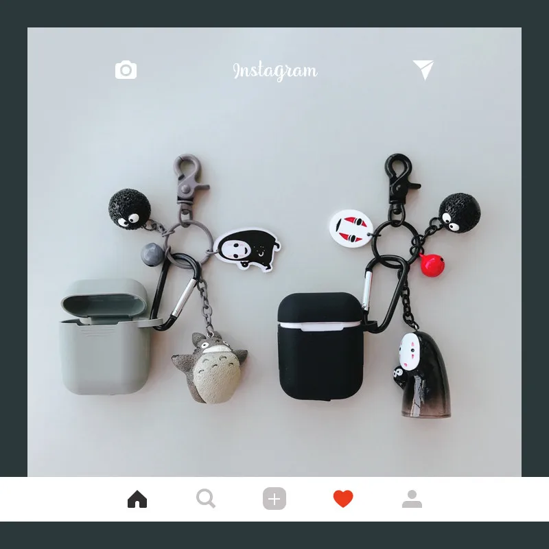 Тоторо Безликий мужской кулон декоративные Bluetooth беспроводной наушники чехол для Apple Airpods 2 зарядки коробка Защитная крышка