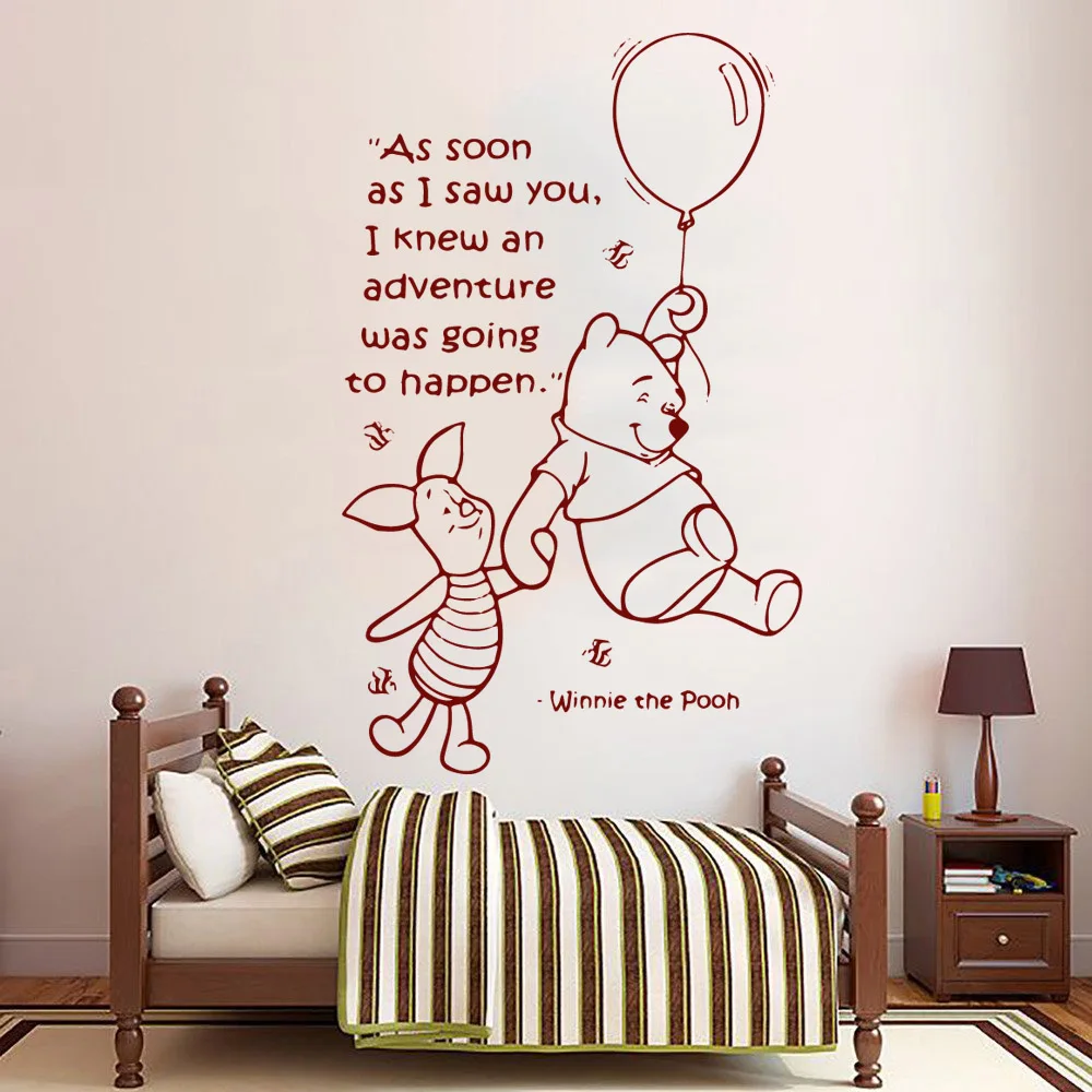 

Classic Winnie The Pooh Wall Sticker Pvc Removable for Living Room Company School Office Decoration Mural Poster