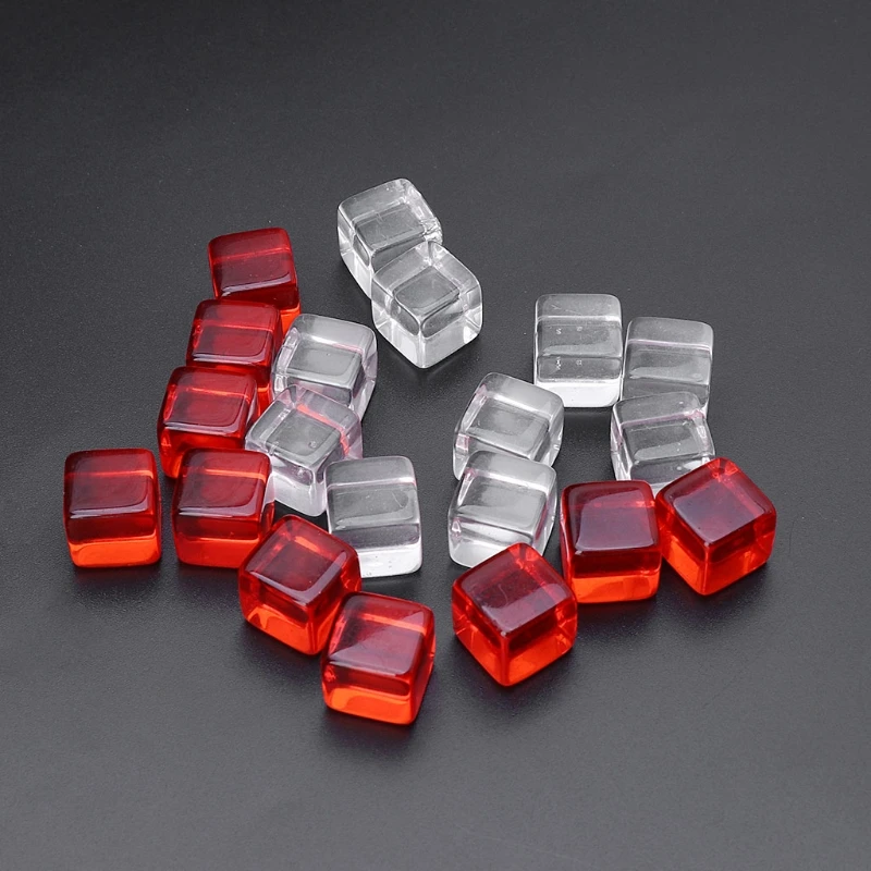 

10pcs 16mm Blank Dice Transparent Acrylic Dice For DIY Write Painting Graffiti Board Game