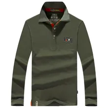 AFS JEEP брендовая мужская рубашка поло, Повседневная хлопковая Свободная рубашка поло с длинным рукавом и отложным воротником, Мужская рубашка поло размера плюс M-XXXL