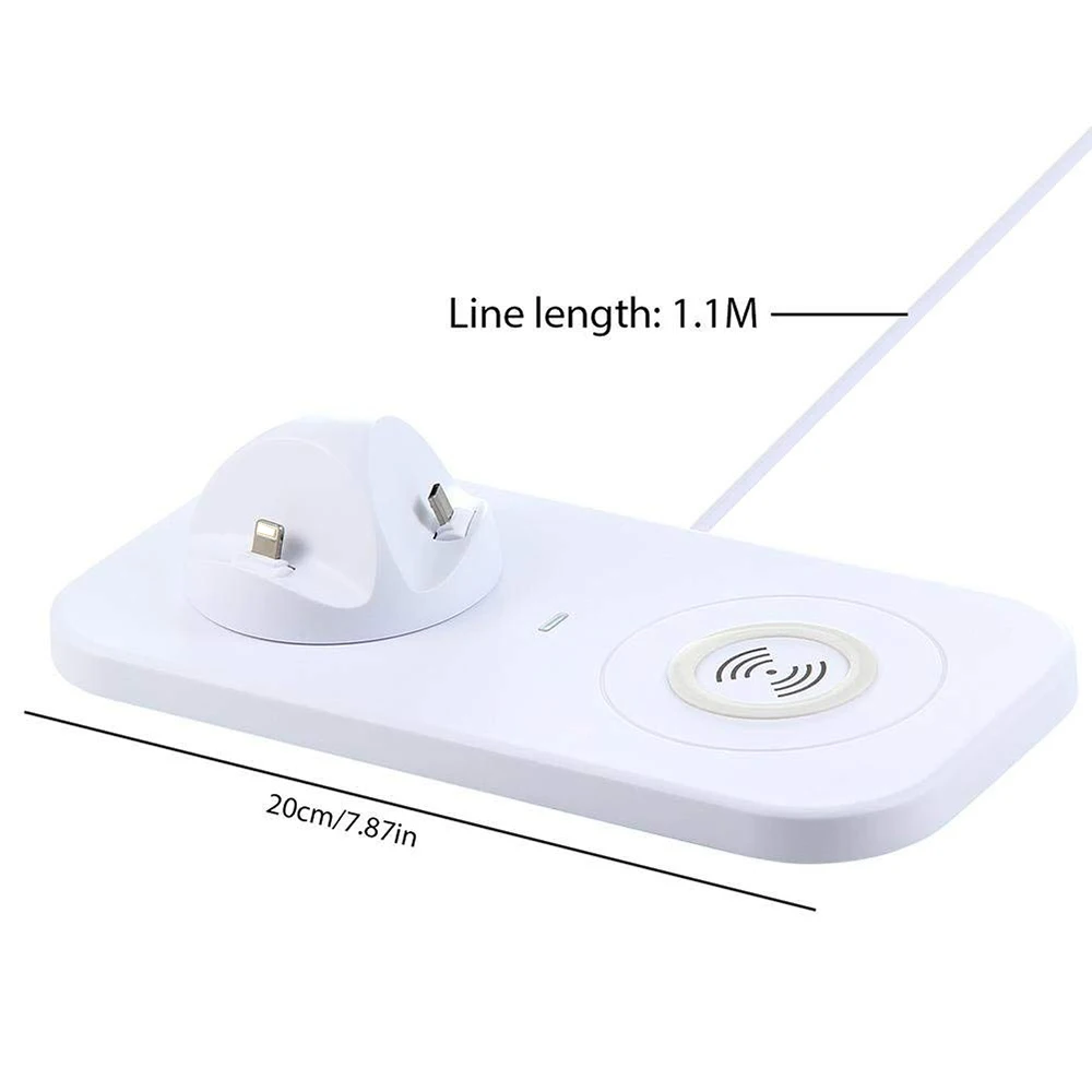 3IN1 MicroType CISO Charger Dock Cradle Wireless Charging USB Cable Adapter Charge Stand for iPhone X 8 Samsung S8 S9 Note 8 (5)