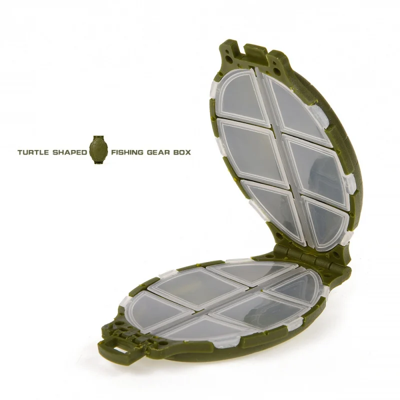

12 Slots Fishing Tackle Box Small Turtle Shape Portable Organization Case Storage Box For Gadgets