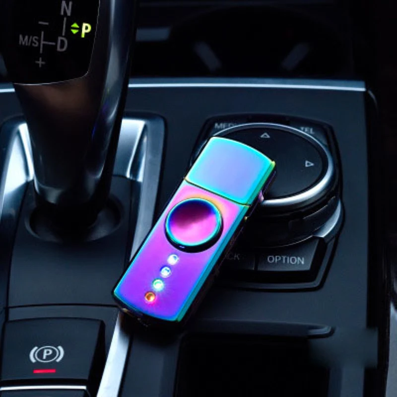 

Novelty Windproof Finger Spinner Ignition Device Fingertip Colorful Metal Lighters Can Be Rechargeable Smoking Accessories Gift