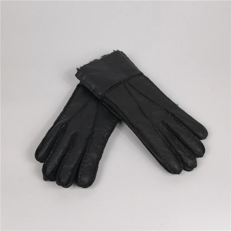 Женские перчатки из натуральной кожи, зимние перчатки из овечьей кожи, популярные теплые стильные дамские перчатки, варежки из натуральной кожи