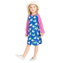 Jumping meter/платье принцессы с длинными рукавами; сезон весна-осень; одежда для маленьких девочек с принтом животных; вязаные платья для девочек; одежда