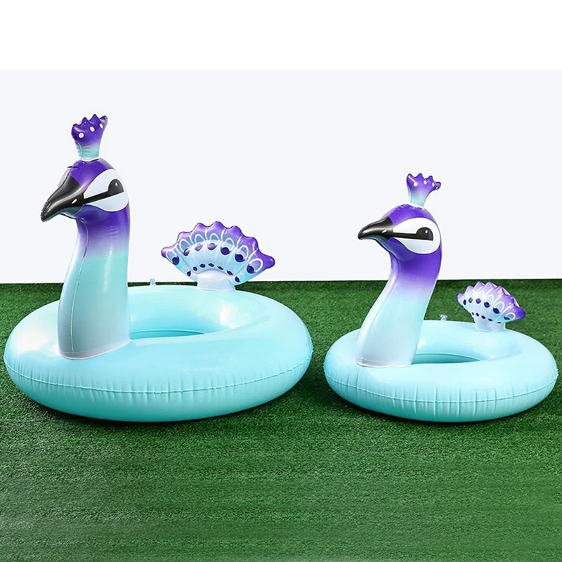 

PVC Blue Peacock Float Inflatable Swim Ring Swimming Pool Adult Swimming Laps