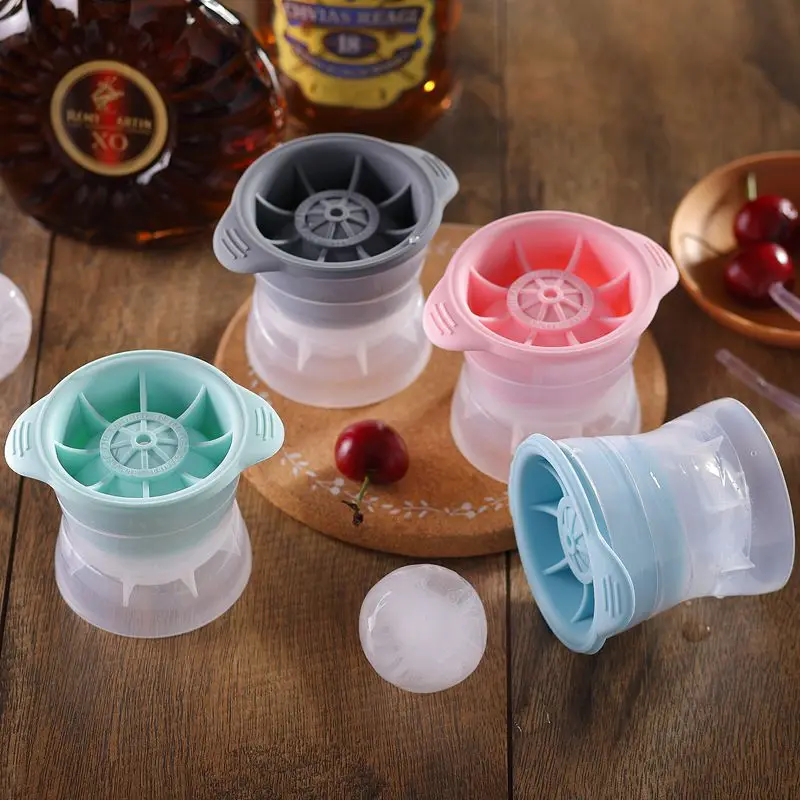 Large Round ice balls tray Maker Form Safety Silicone Sphere Mold For Whiskey Cocktails Party Bar Yogurt Fridge Treats Freezer