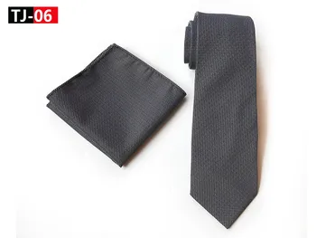 

8cm Fashion Men Necktie Set Classic Black White Spots Dots Tie with Handkerchief