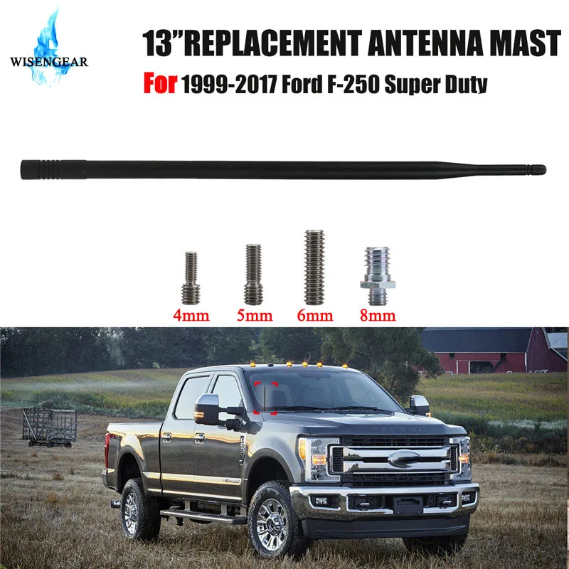 WISENGEAR 1" антенна AM FM радиоантенна авто усилитель сигнала для Ford F-250 F250 супер Duty 1999- Автомобильная крыша мачта антенны/