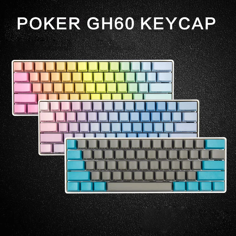 

Free shipping side printed 60 OEM profile thick pbt keycaps mixed color for mx switch mechanical keyboard GH60 POKER 61