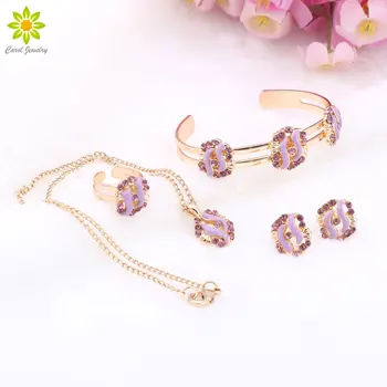 

Best Gift Gold Color Necklace Earring Set /Children's Gift Jewelry For Kid Baby 4Color